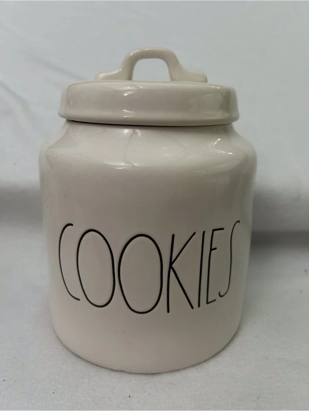 Rae Dunn Cream Ceramic 'Cookies' Canister - Black Lettering